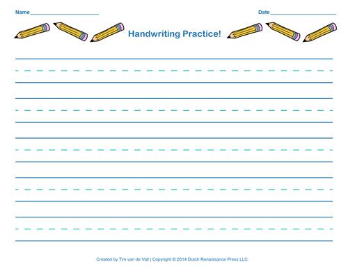 Cursive Practice Paper: 120 Blank Writing Pages - Handwriting Practice For  Students