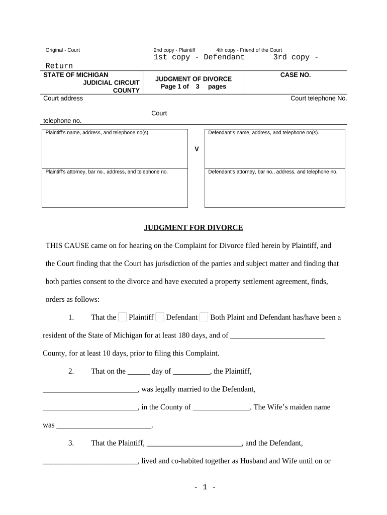 Michigan divorce forms pdf: Fill out &  sign online | DocHub