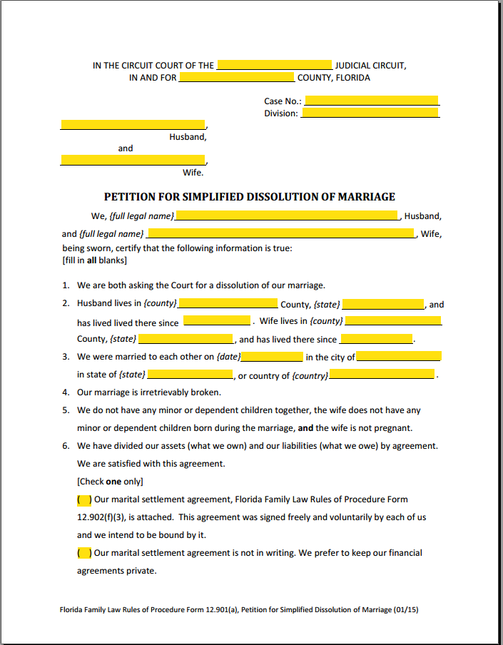 Florida Family Law Forms - Interactive Fillable Family Law Forms ...