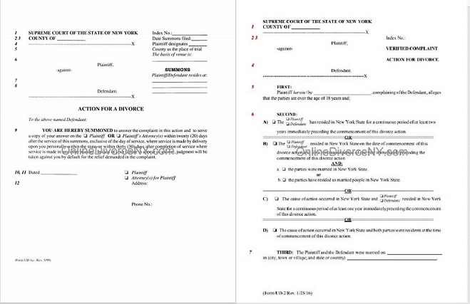 New York Divorce Papers: List of All Forms (Free PDFs)