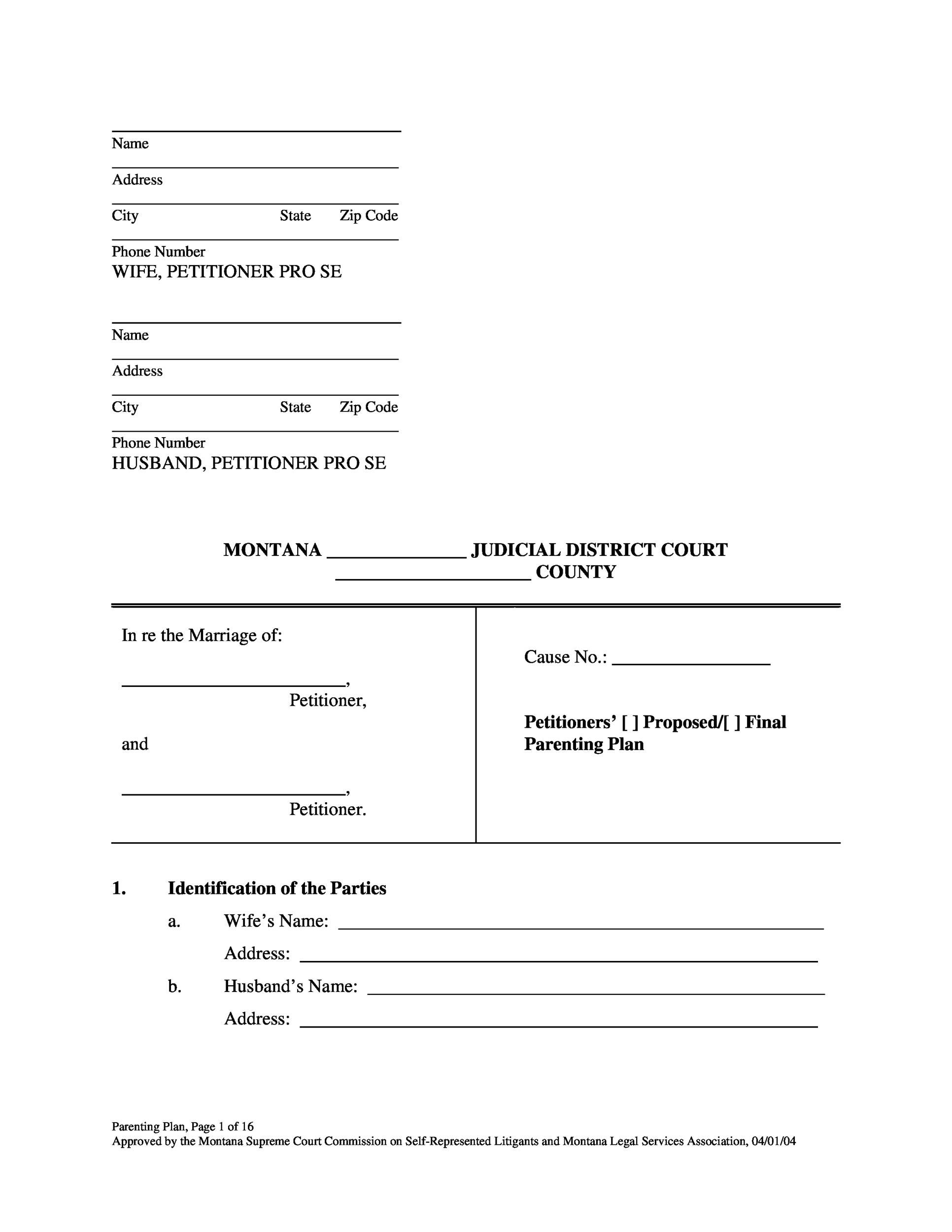 blank divorce papers pdf