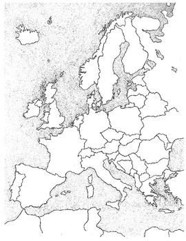 blank europe map to label ks2