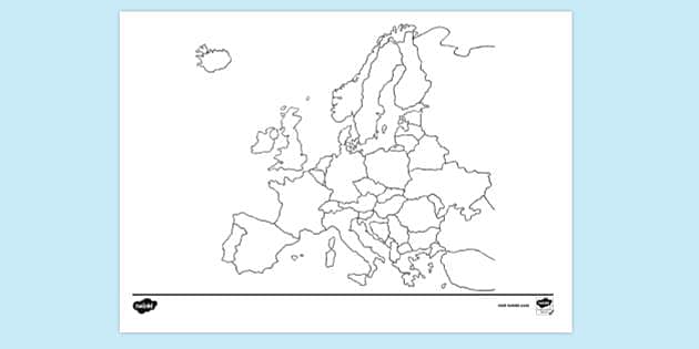 blank europe map to label ks2