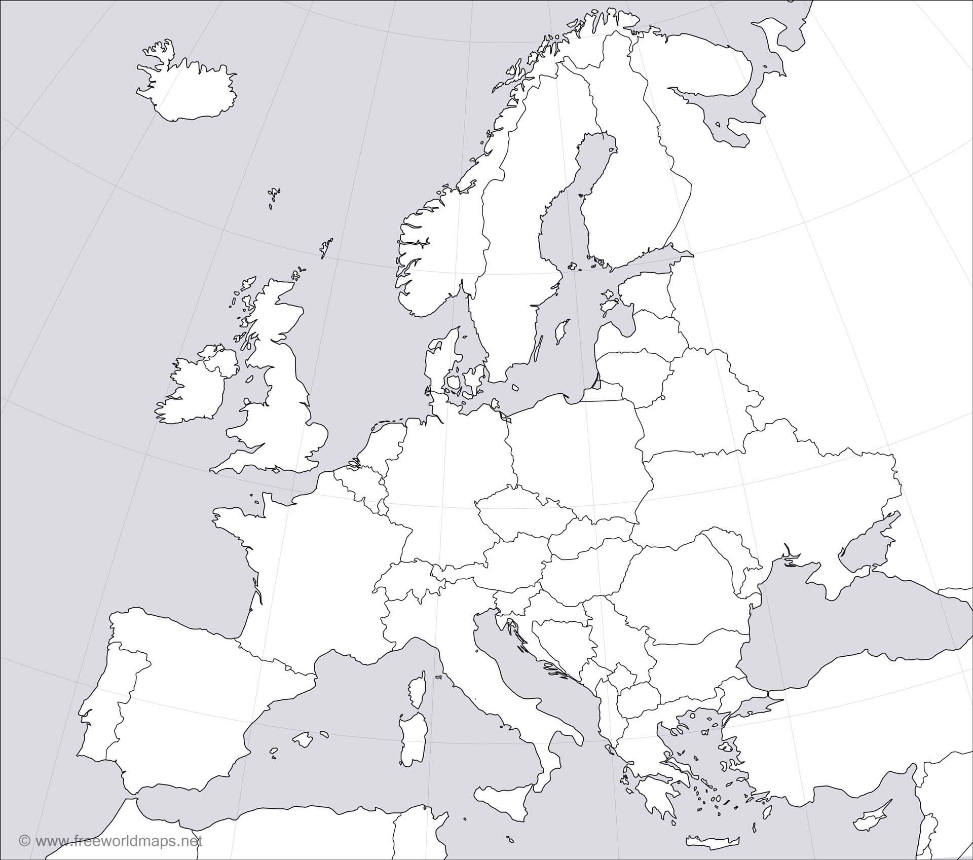blank europe map with word bank