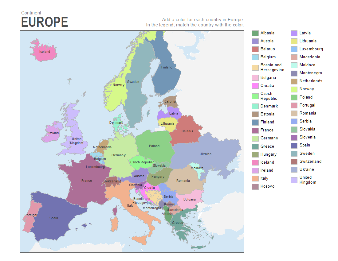 7 Printable Blank Maps for Coloring - ALL ESL