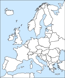 blank europe outline map