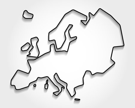blank europe outline map