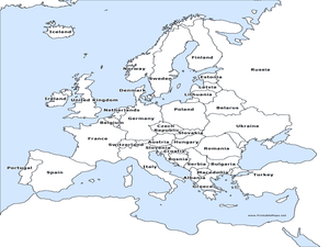 Europe Outline Map (Labled) Organizer for 5th - 12th Grade ...