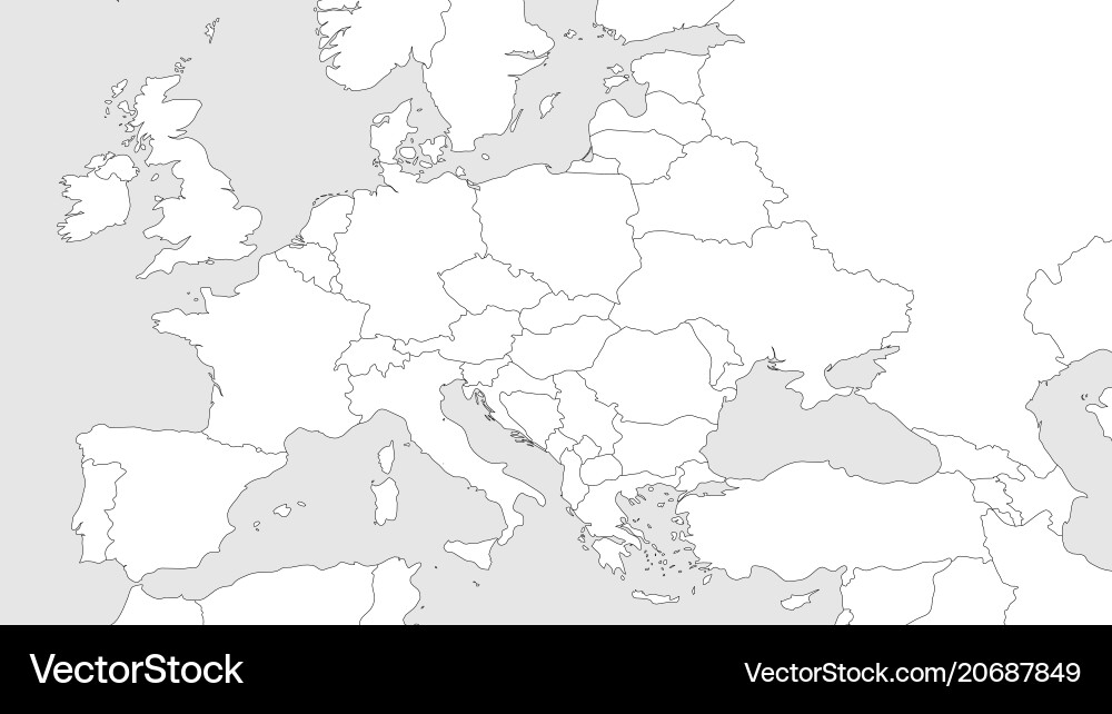 blank europe outline map