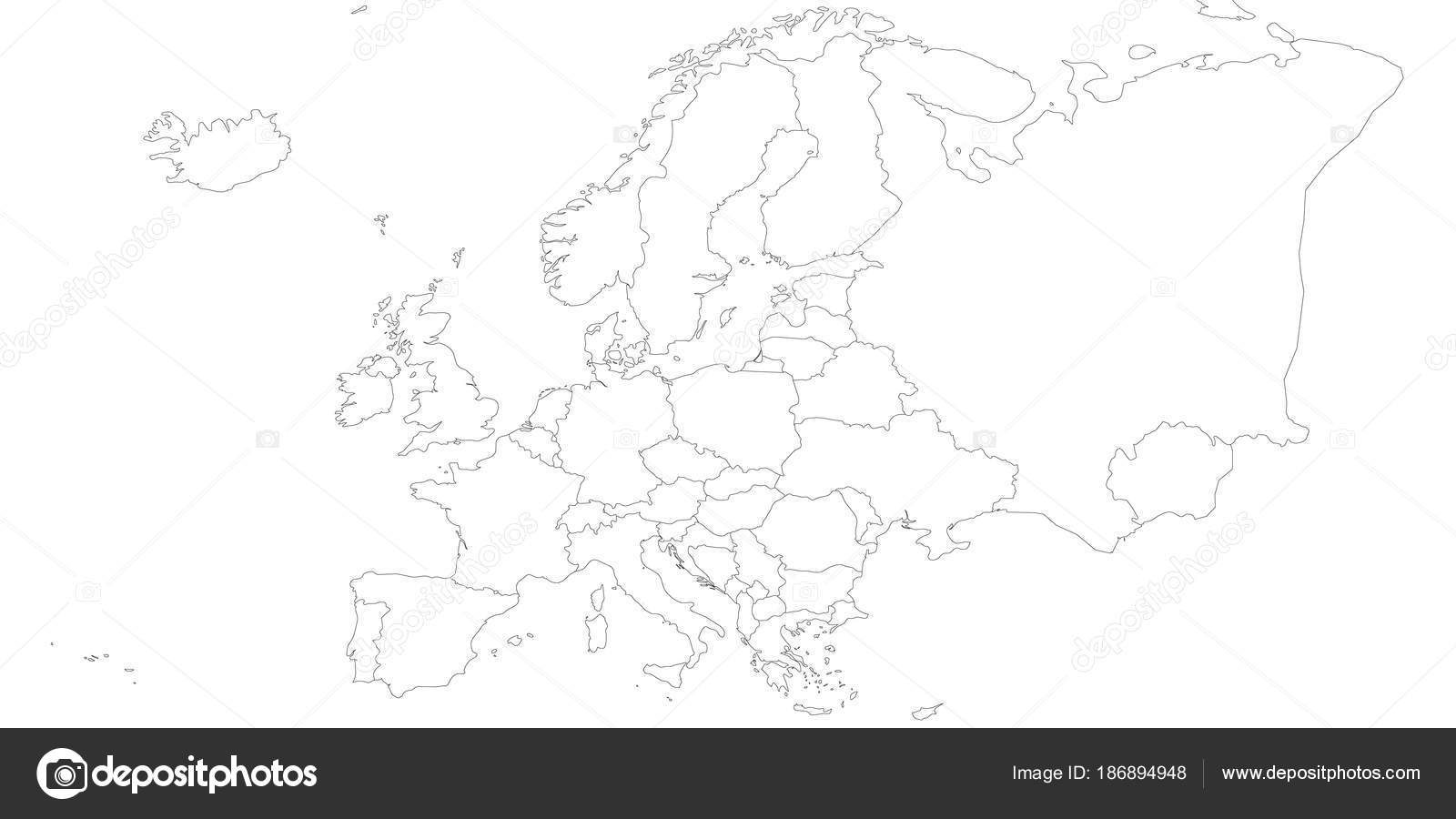 blank europe outline map