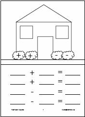 blank fact family house worksheet