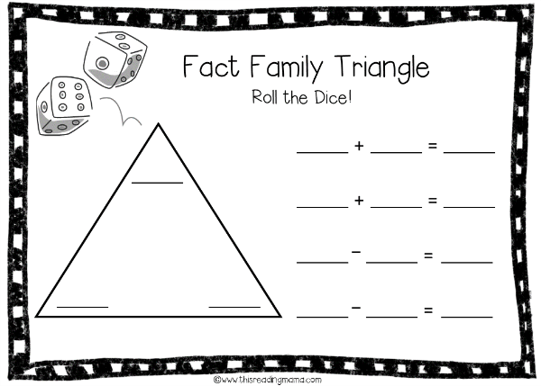blank fact family house worksheet