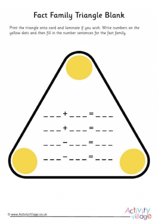 blank fact family house worksheet
