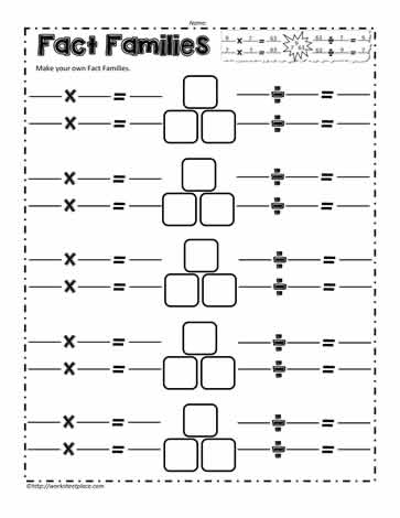 blank fact family printable