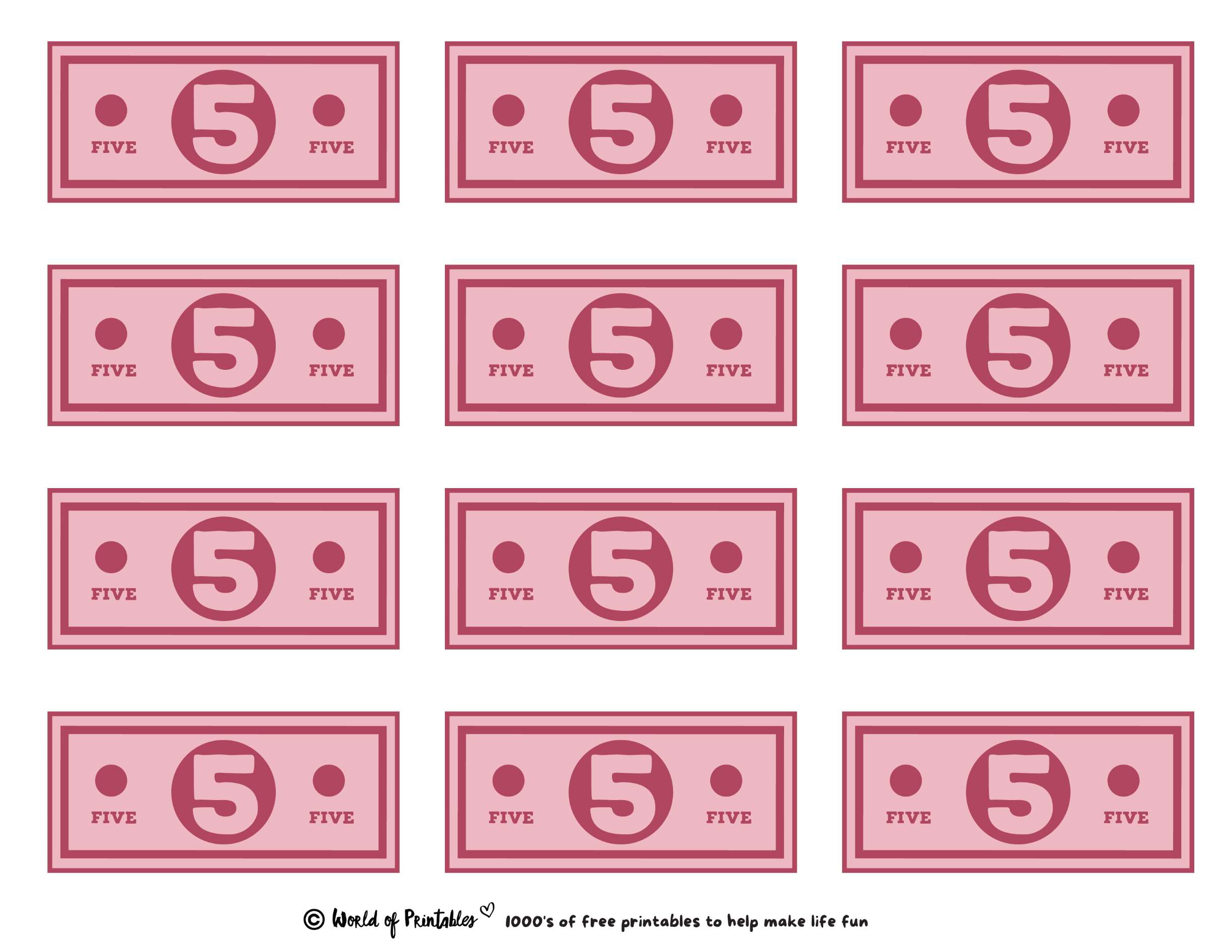 blank fake money template