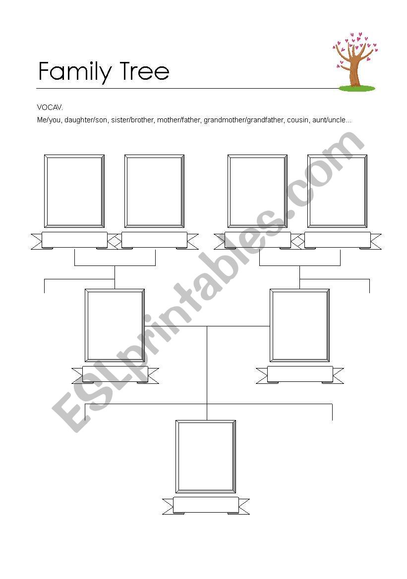 Blank family tree worksheet - ESL worksheet by suzusuzu