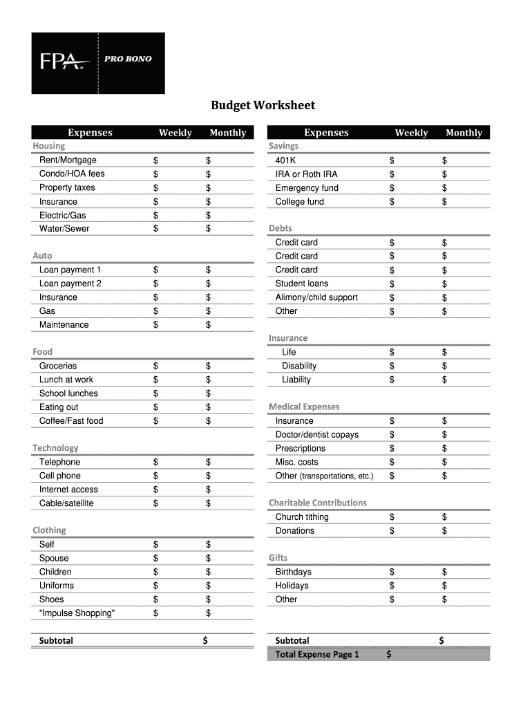 Financial Planning Worksheet - Fill Online, Printable, Fillable ...
