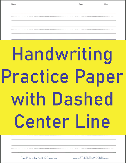 Blank Lined Paper - Handwriting Practice Worksheet | Student Handouts