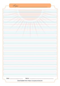 blank handwriting worksheet for