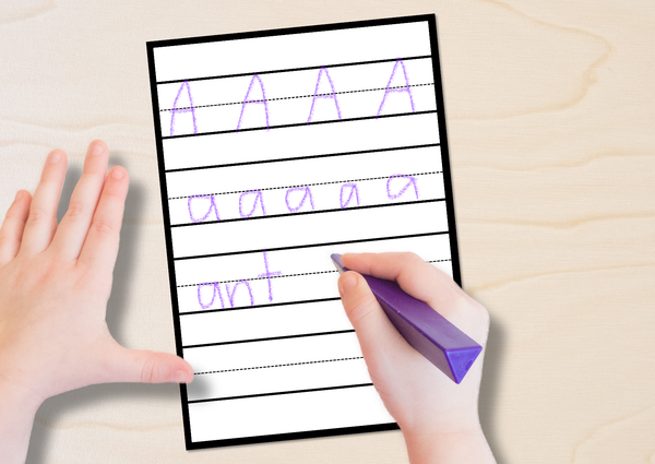 blank handwriting worksheet for