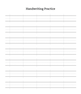 blank handwriting worksheet for