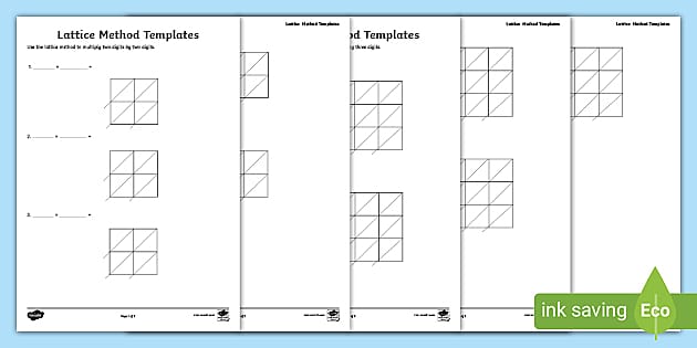 Blank Lattice Method Templates (teacher made) - Twinkl