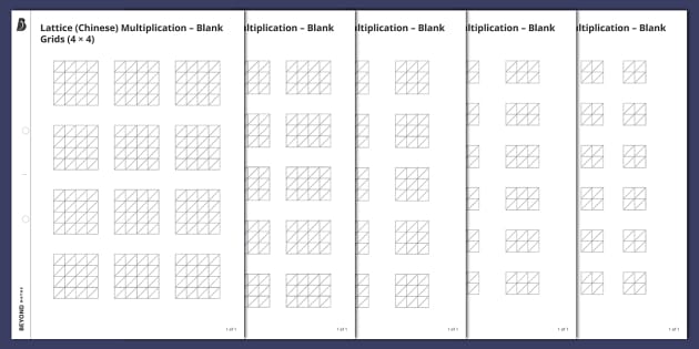 ? Lattice (Chinese) Multiplication - Blank Grids | Beyond Maths