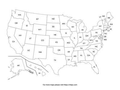 Free Printable United States Maps · InkPx