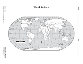blank map of the world worksheet