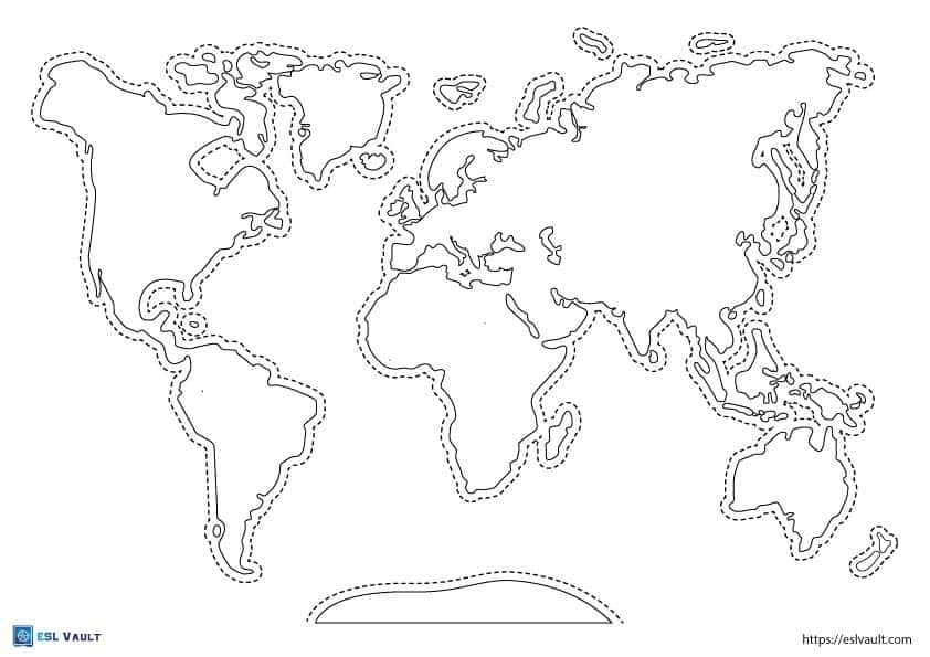 blank map of the world worksheet