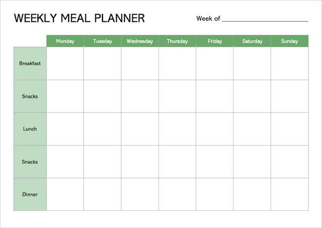 ᐈ Free Printable Meal Planner Templates (PDF &  WORD)