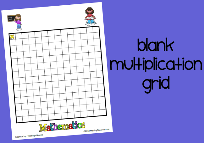 Blank Multiplication Grid Printable Worksheet with Answer Key ...