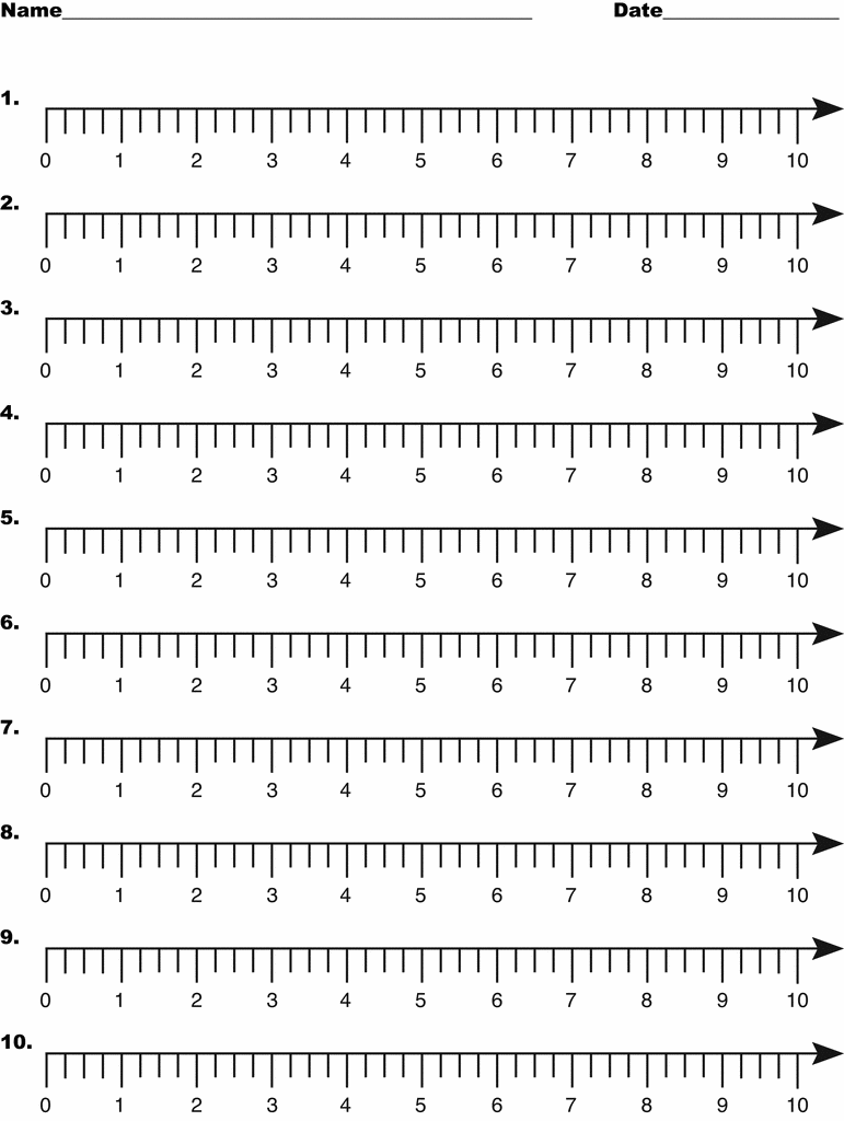 blank number line worksheet 0 10
