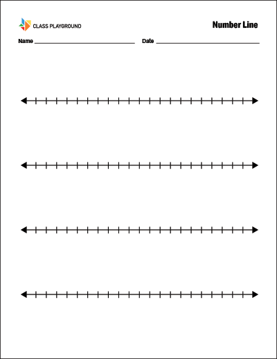blank number line worksheet