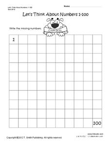 Write the Missing Numbers Worksheet for Kindergarten - 2nd Grade ...