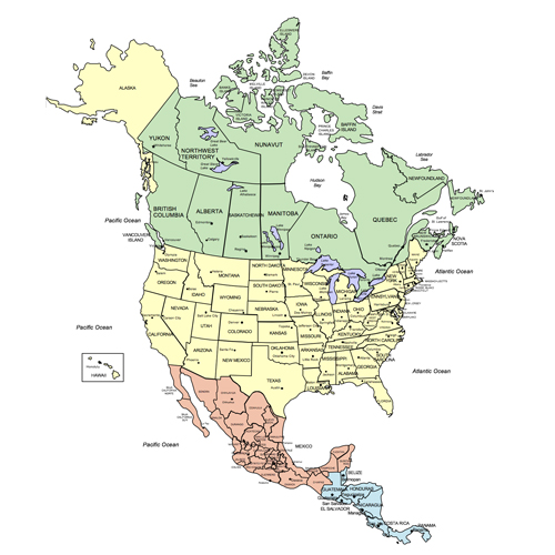 blank printable map of the united states and canada