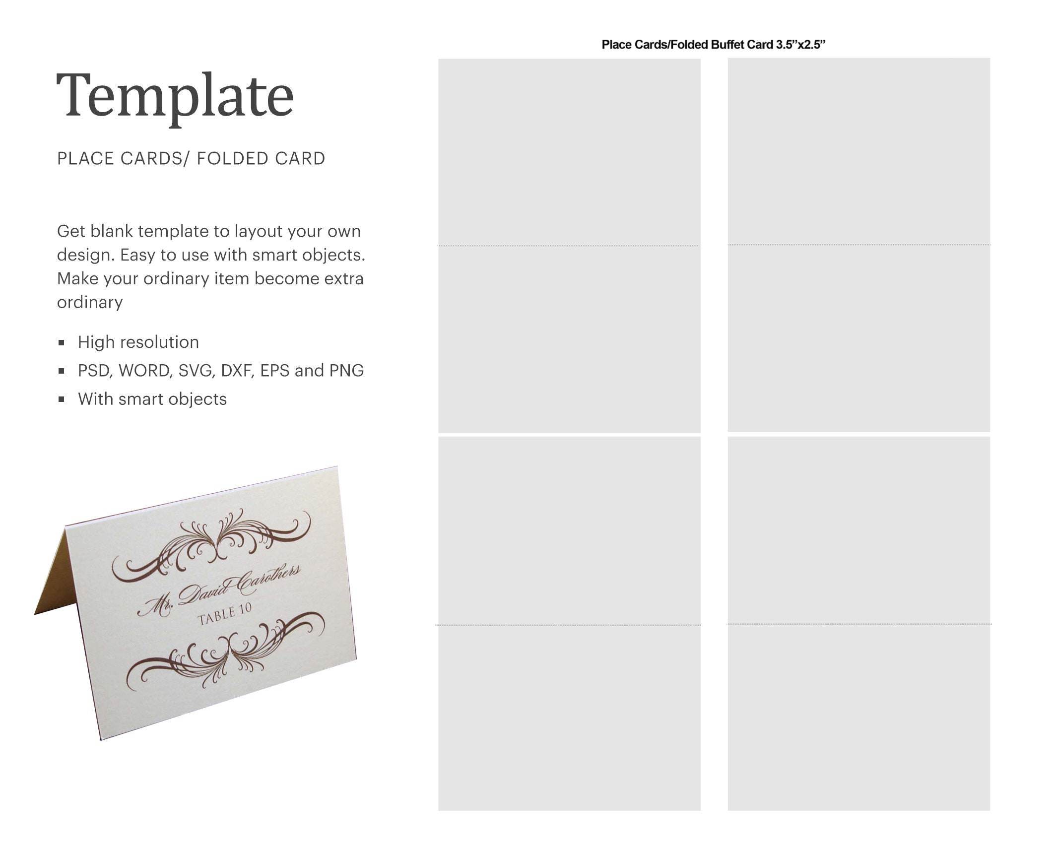 Free Place Card Template - PDF | 34KB | 1 Page(s)