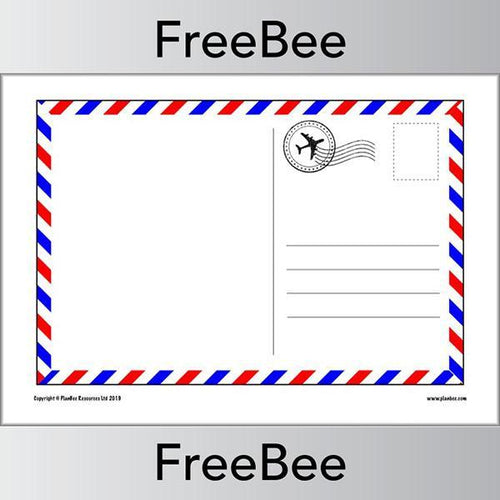 Free blank postcard templates for KS1 KS2 children PlanBee