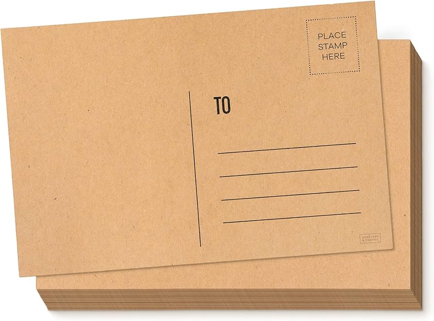 Sweetzer &  Orange Blank Postcards for Mailing. 60 Kraft 4x6 Blank ...