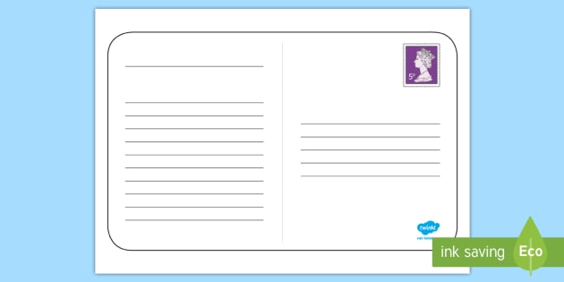 KS2 Narrow Lined Postcard Writing Template (teacher made)