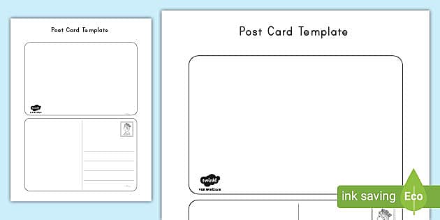 Blank Postcard Template for Kids | Social Studies Resources