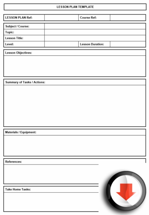 blank printable weekly lesson plan template
