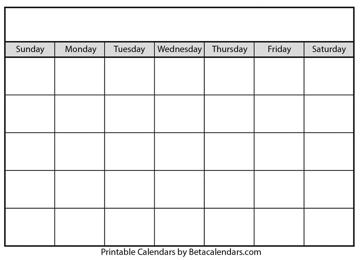 Blank Calendars - 2024 Free Printable