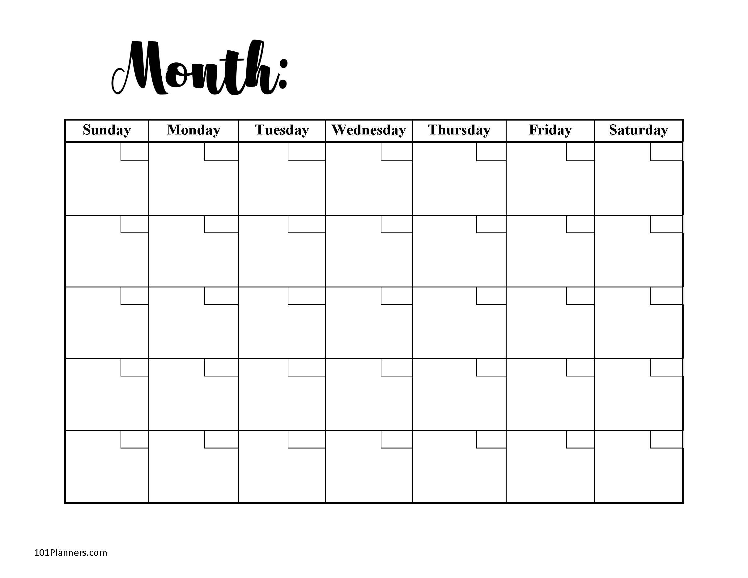 FREE Blank Calendar Templates | Word, Excel, PDF for any month