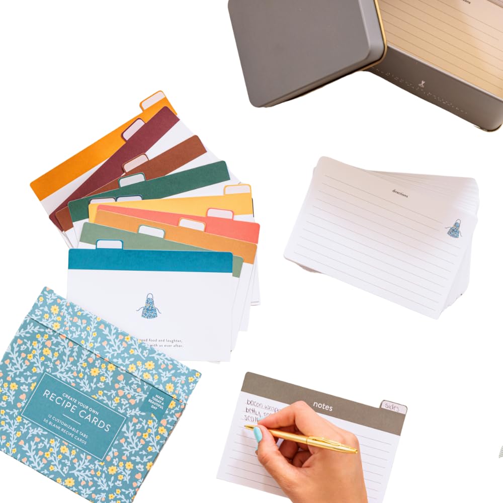 Amazon.com: Set of 50 Premium Recipe Cards 4x6 Double Sided ...