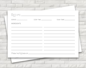 blank recipe cards australia