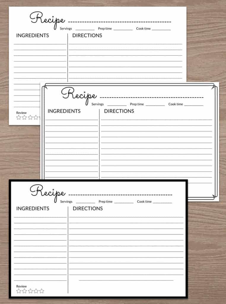 Free Printable Recipe Cards and Pages - Planning Calm From Chaos