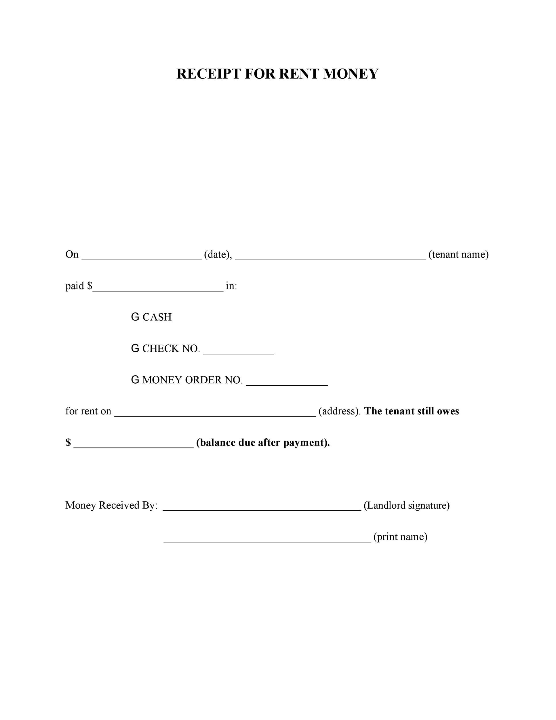 49 Printable Rent Receipts (Free Templates) ᐅ TemplateLab