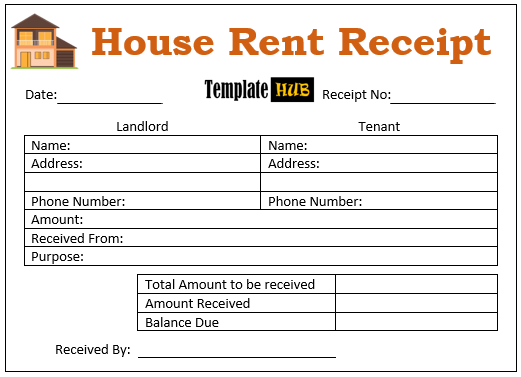 10 Free Printable Rent Receipt Templates - MS Word Templates
