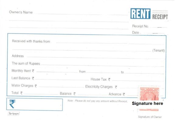 When is revenue stamp needed for rent receipt?